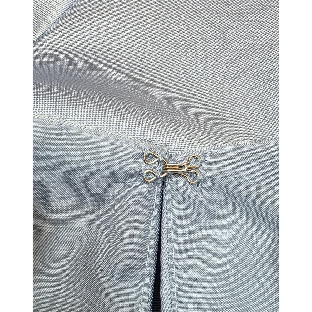Alfred Sung Size 18 Cloudy Blue Satin High Neck Gown w/Pockets - Picture 9 of 12